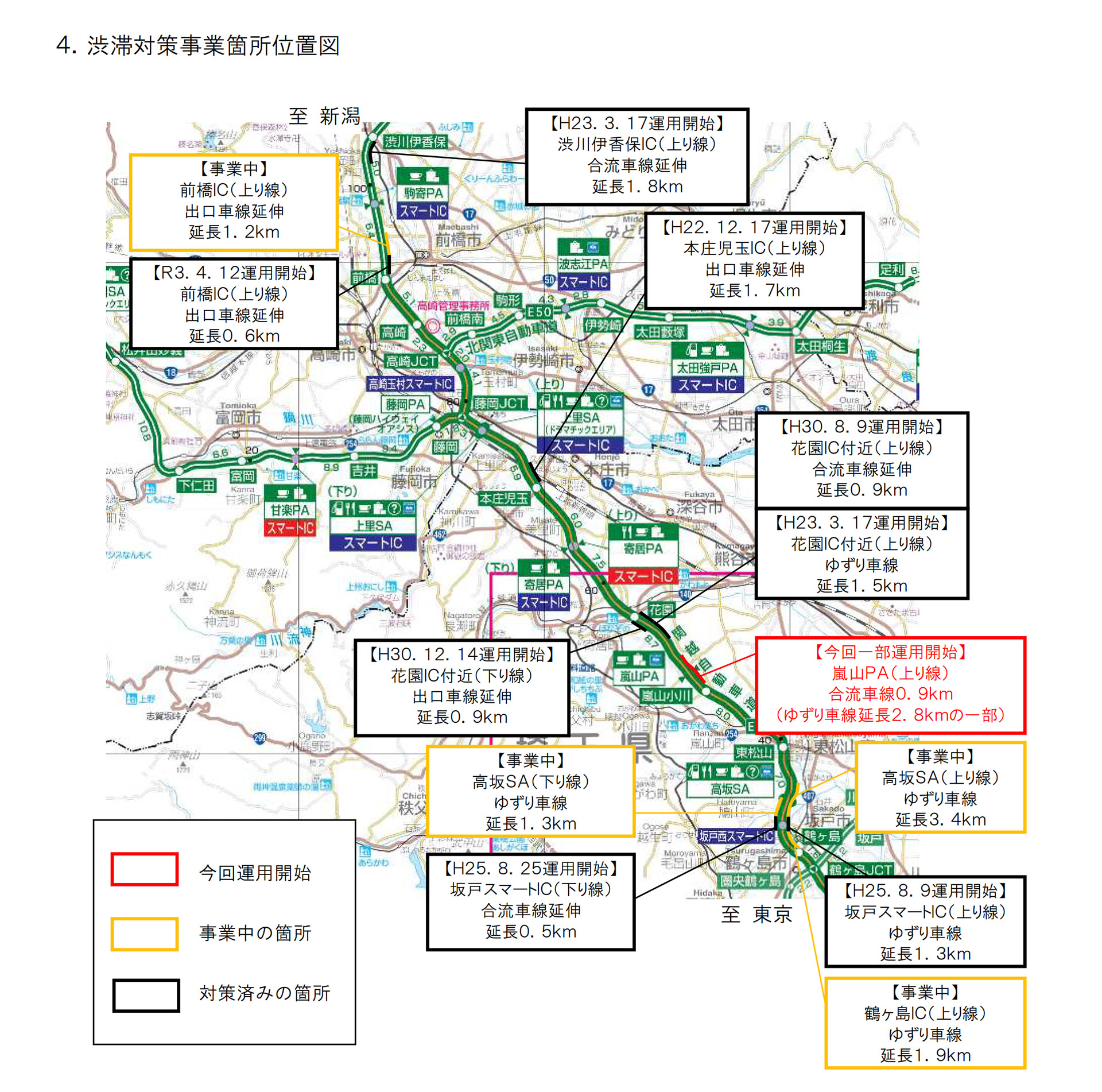 関越道の渋滞対策事業