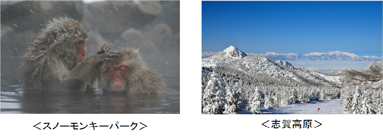 急行バス志賀高原線沿線の観光地例