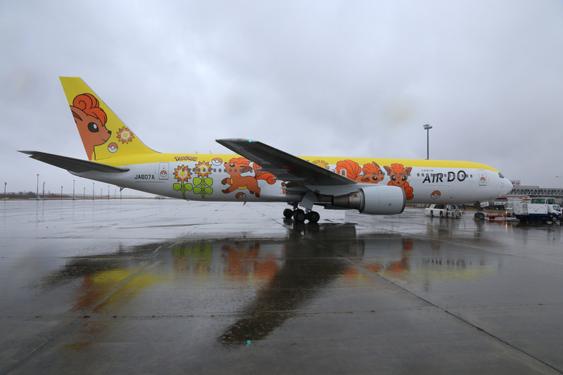 ロコンの描かれた機体右側面とアローラロコンの描かれた機体左側面