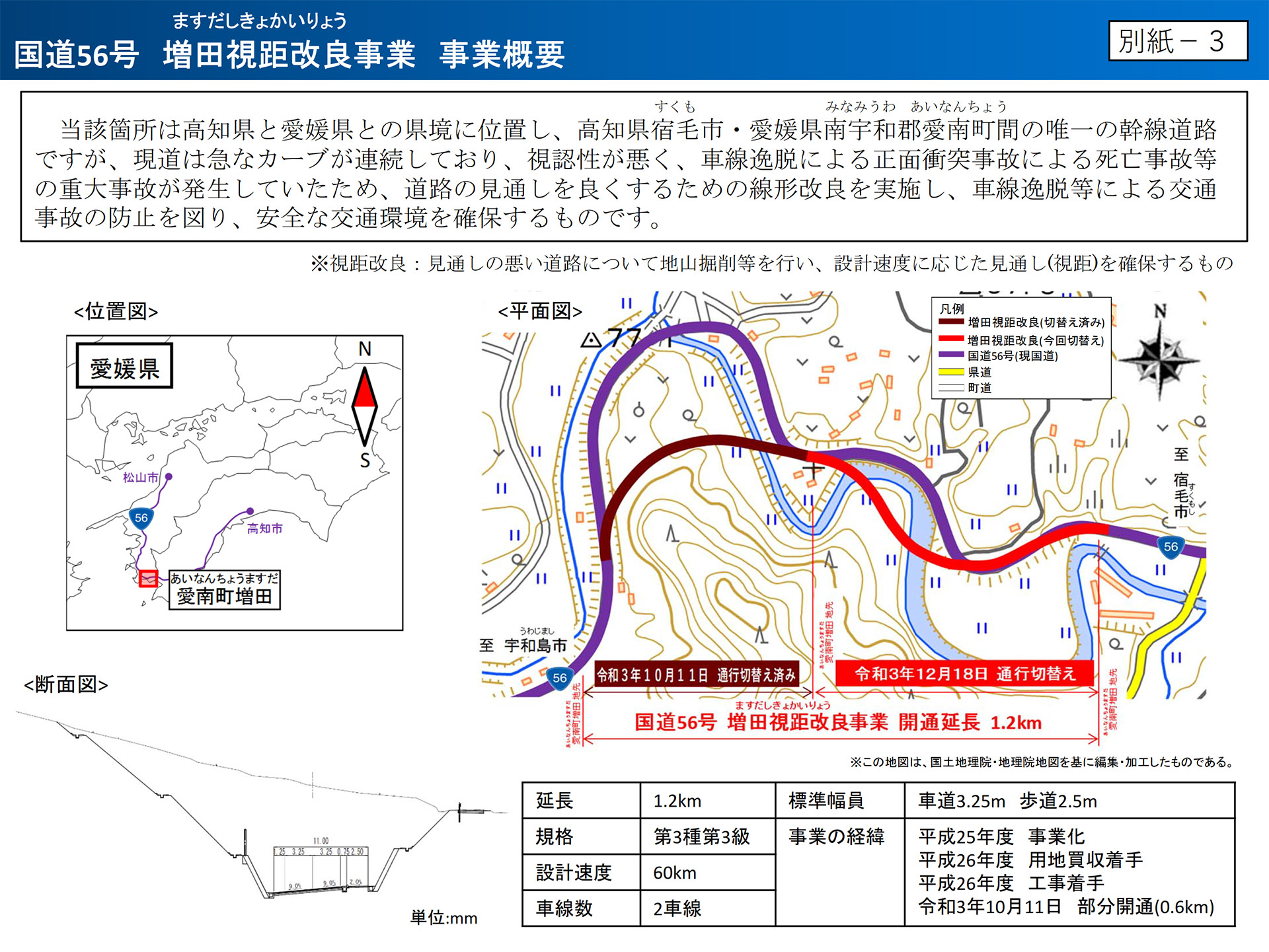国道56号 増田視距改良 事業概要
