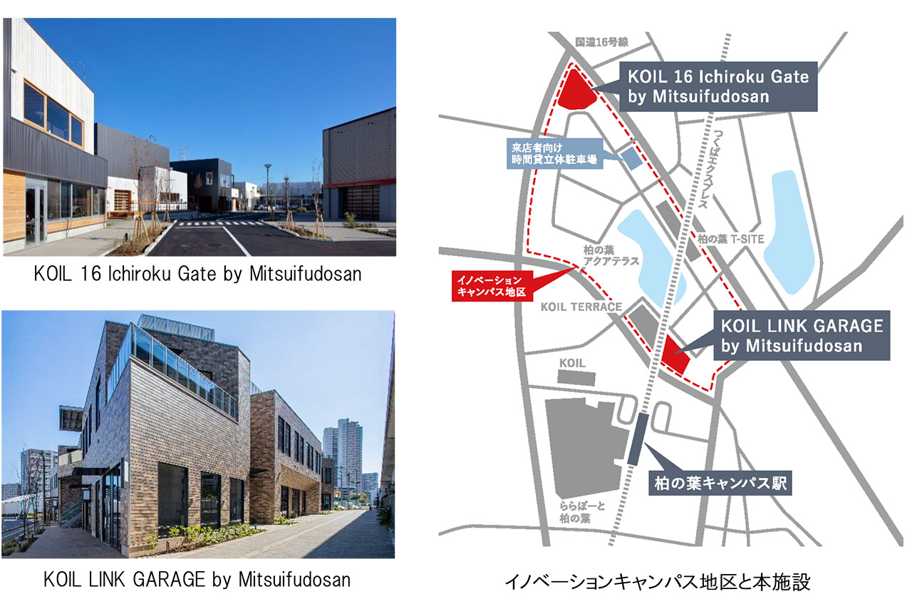 「KOIL 16 Ichiroku Gate by Mitsuifudosan」「KOIL LINK GARAGE by Mitsuifudosan」の位置図