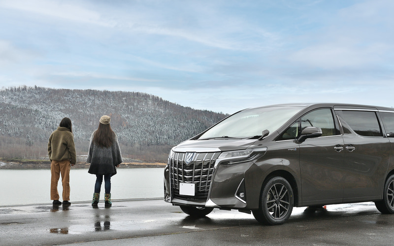 旭川市内から旭岳方面へ向かう途中、忠別ダム湖駐車場でちょっと休憩