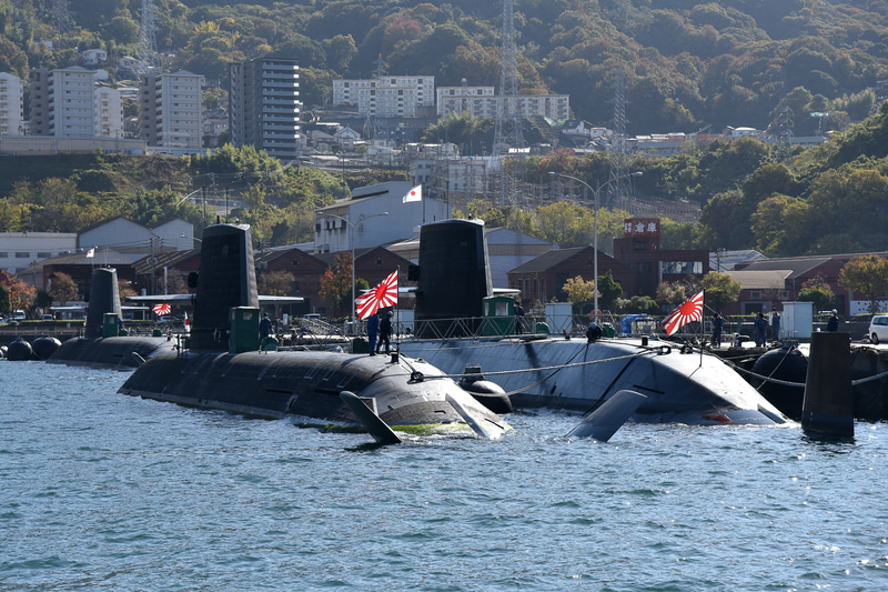 呉基地は潜水艦が数多く配備されているのが大きな特徴
