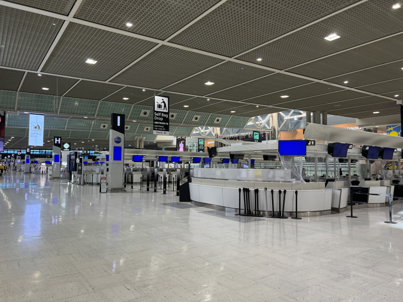 成田空港の様子、やはり人はほとんどいなかった