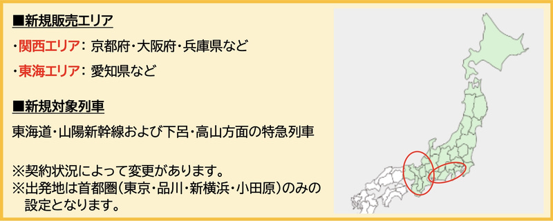 新規販売エリア・新規対象列車