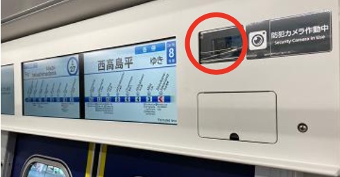 全車両に防犯カメラを設置