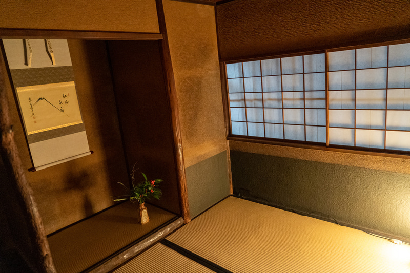 茶室「蒲庵」（※取材により特別に撮影したもので一般の方は写真・動画撮影禁止）