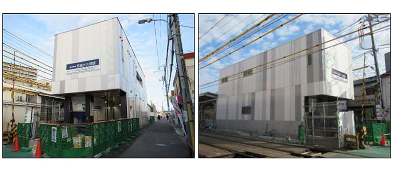 京成電鉄は、京成大久保駅の上り線新駅舎を2月17日から利用開始する