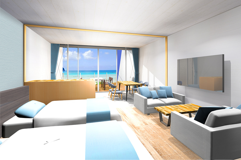 全24棟のコテージは全室オーシャンビュー