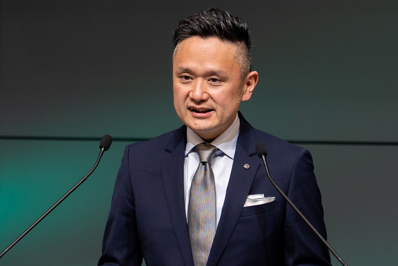 「地球環境保全に貢献いただいているすべてのEVオーナーさまへ感謝の気持ちを伝えたい」と述べた日産自動車株式会社 日本マーケティング本部 Division General Manager 増田泰久氏