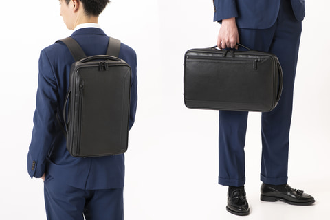 エース、2WAYスリムビジネスリュック「ace. エグザック レザー