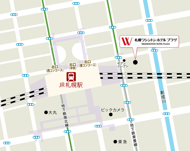 「札幌ワシントンホテルプラザ」位置図