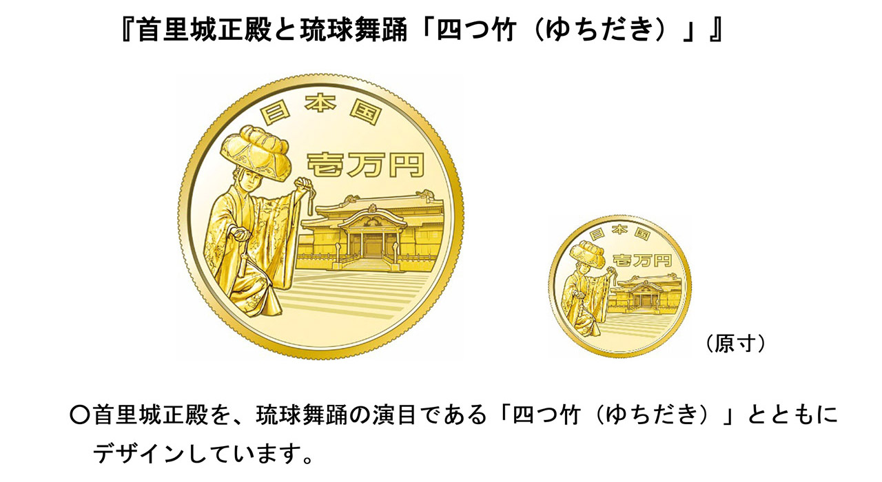 一万円金貨幣（表面）