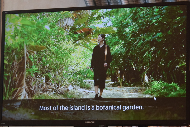 機内ビデオを紹介。旅人となっているのは、JALのCAでふるさと応援隊の川村有岐氏