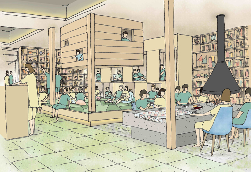 ラウンジでは思い思いの過ごし方が可能