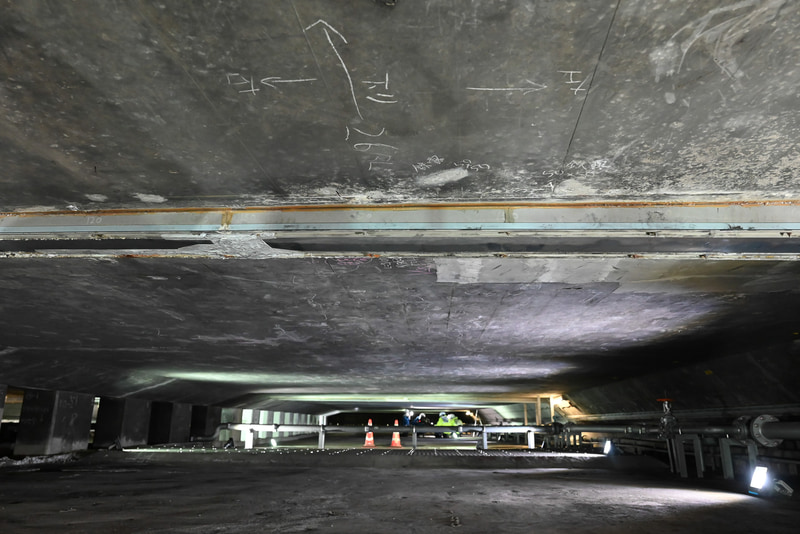 今回、公開された羽田トンネルのダクト部分。高さは約1.2mと低い