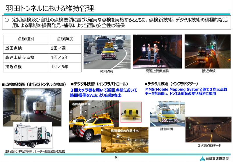 羽田トンネルにおける維持管理