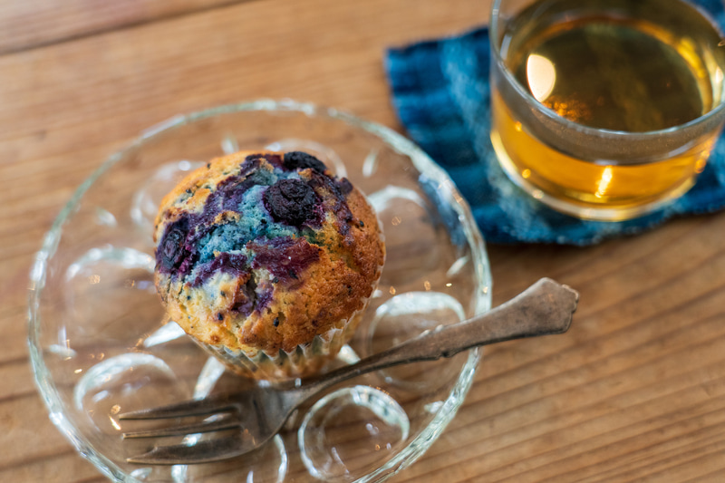 海部藍を使ったマフィンをいただきました