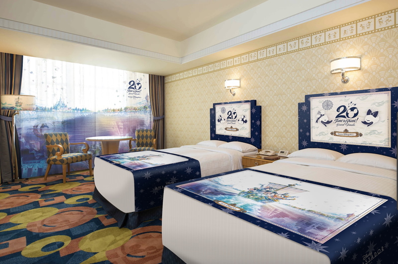 ディズニーホテルは「東京ディズニーシー20周年 タイム・トゥ・シャイン！」グランドフィナーレスペシャルルームとスペシャルメニューを提供する