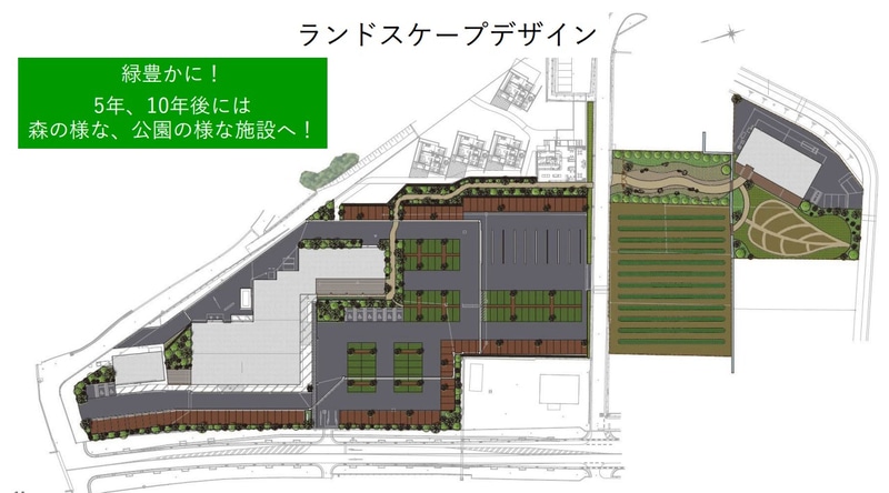 敷地内にヒーリングガーデンを開設予定