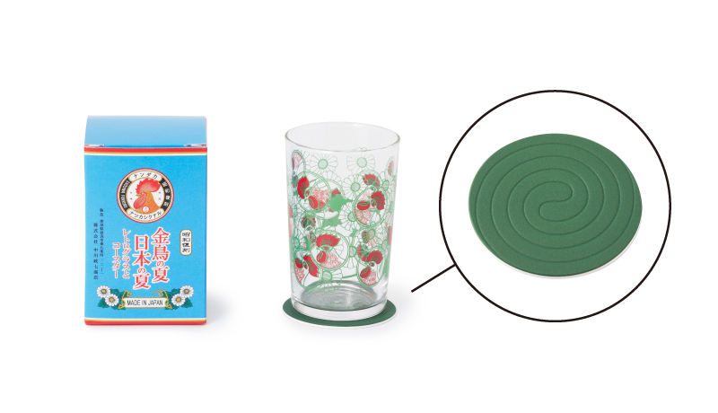 金鳥の夏日本の夏 レトログラスとコースター