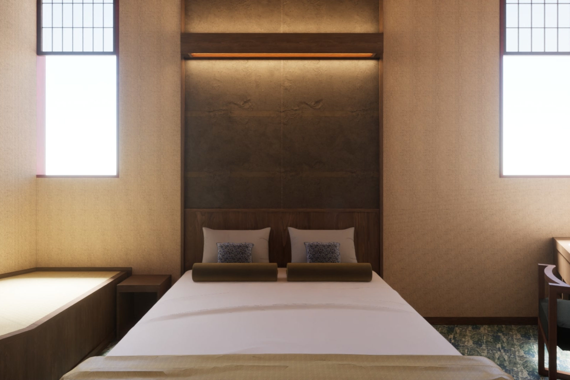 和モダンに設えた「スーペリアクイーン（18.19m<span class="em sup">2</span>）」ほか、客室は全6タイプ