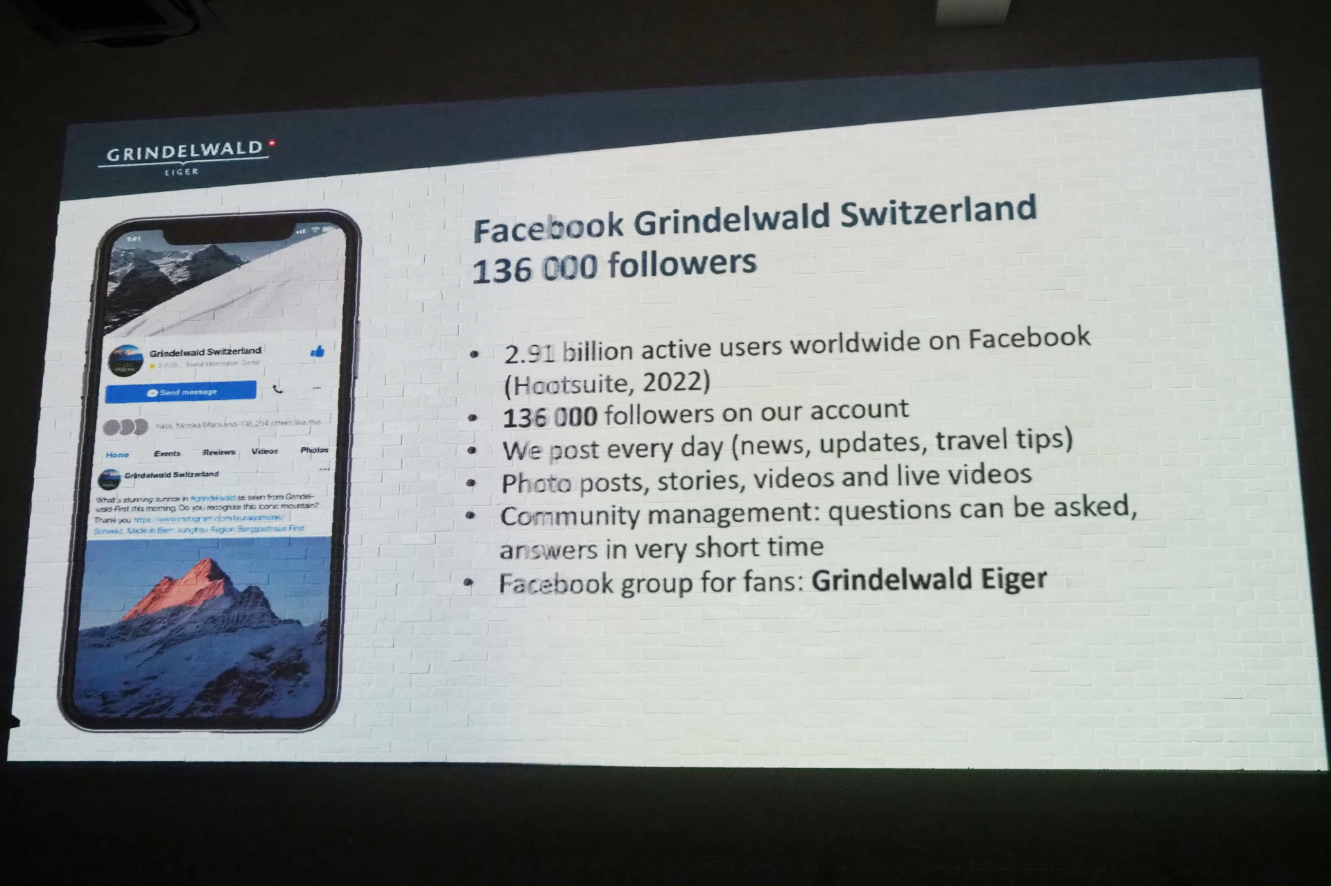公式FacebookやInstagramが人気を集めている。1日にソーシャルメディアが使われる時間も国別で紹介され、日本は最下位だった