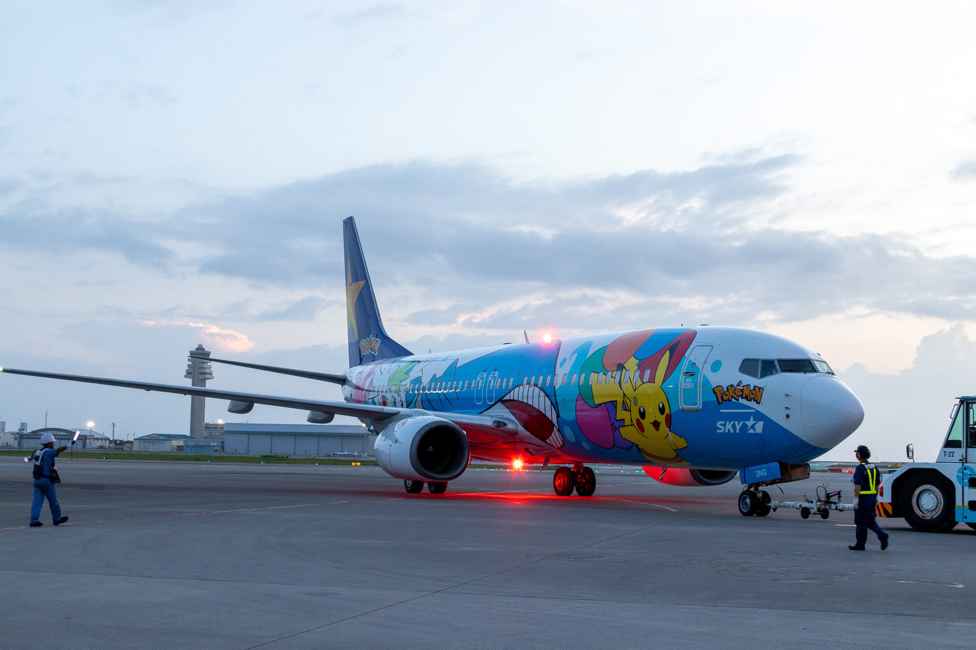那覇についたあとはSKY508便として福岡に向けて飛び立つピカチュウジェット BC2