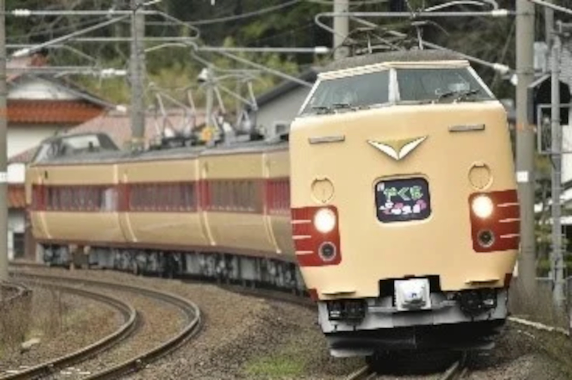 381系1編成の塗装を懐かしい国鉄色を施して運行