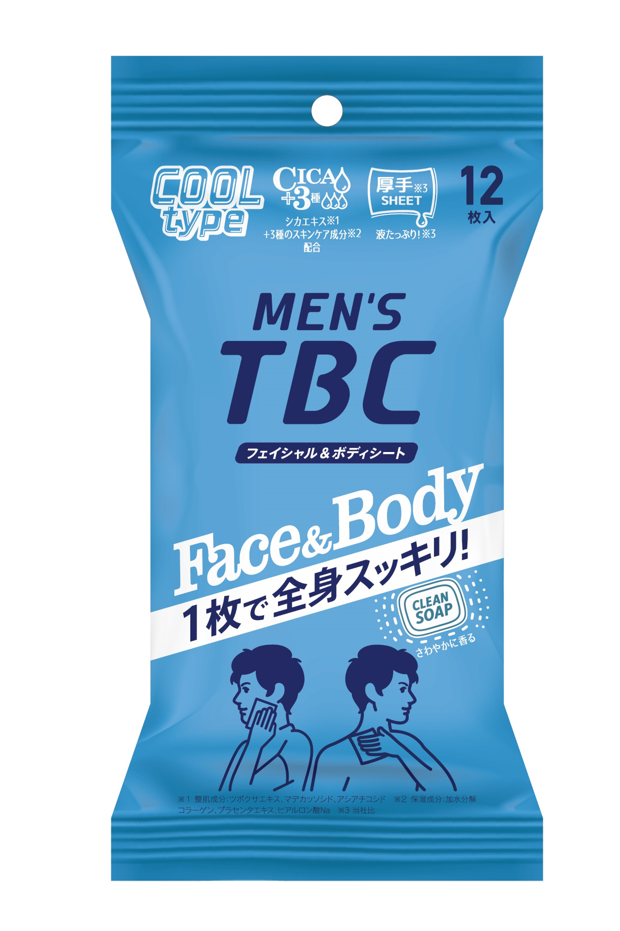 MEN’S TBC 全身用シート クールタイプ クリーンソープの香り