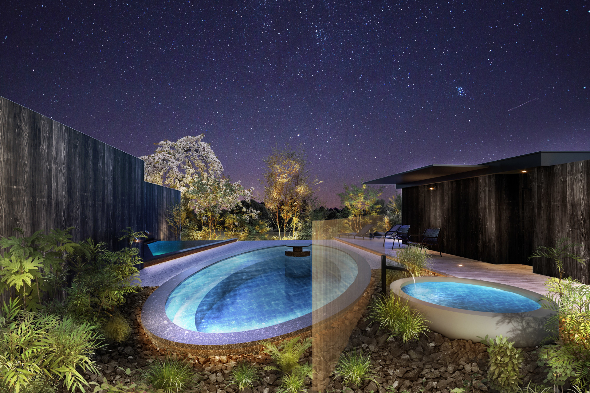 今夏オープンする「ISUMI Glamping Resort＆Spa SOLAS」の露天風呂