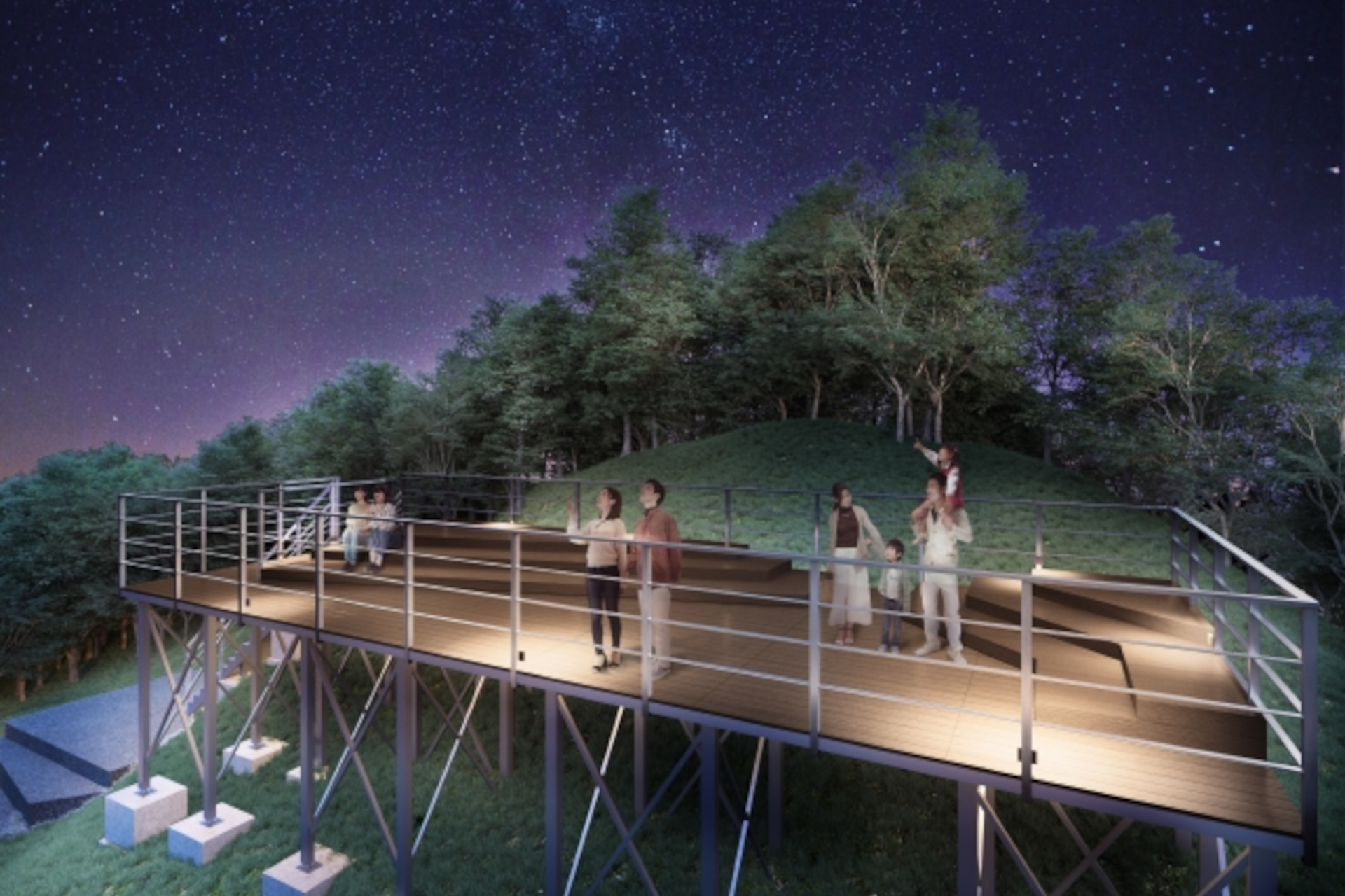 施設で1番高所に設置された「星空デッキ」