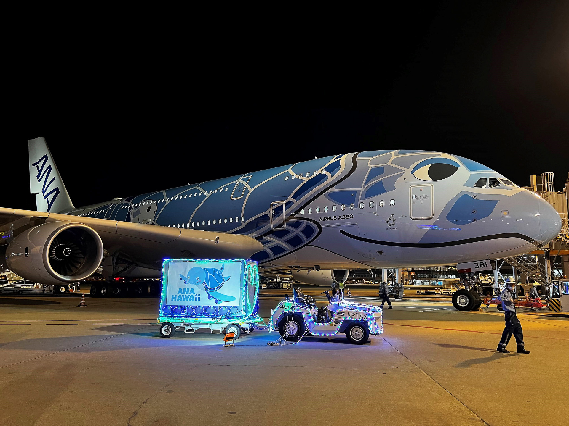 成田では再投入を記念した式典を実施（写真提供：全日本空輸）