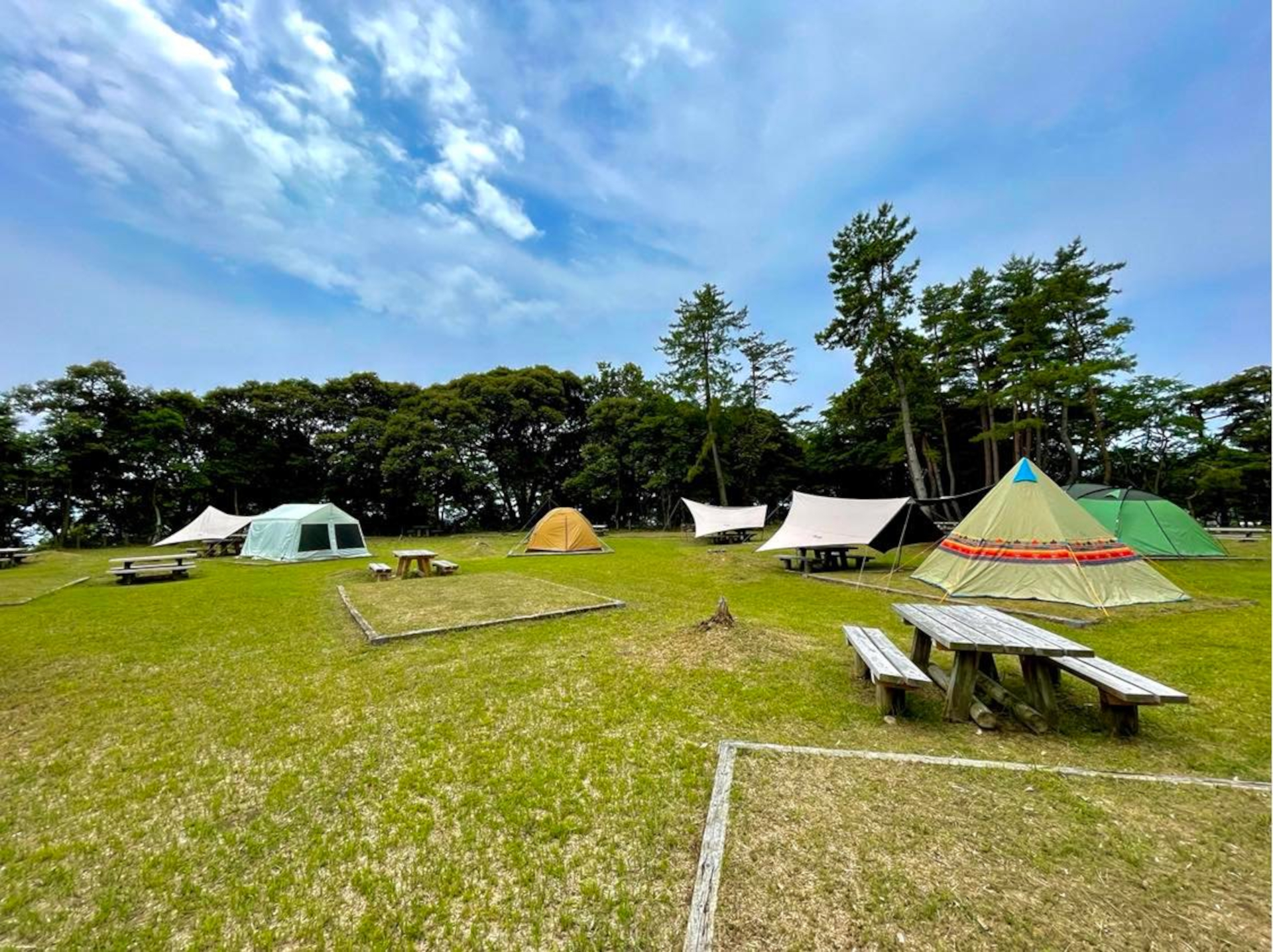 「そらうみテラス（野営場）」で手ぶらキャンプが楽しめる
