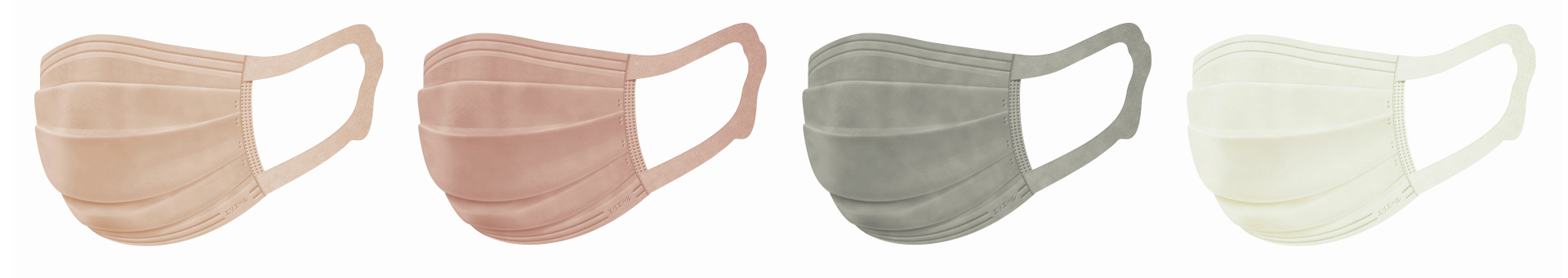 エリカラ7枚入り4色（ピンクベージュ/ローズ/グレー/ナチュラルホワイト）。各2サイズ（ふつう/小さめ）