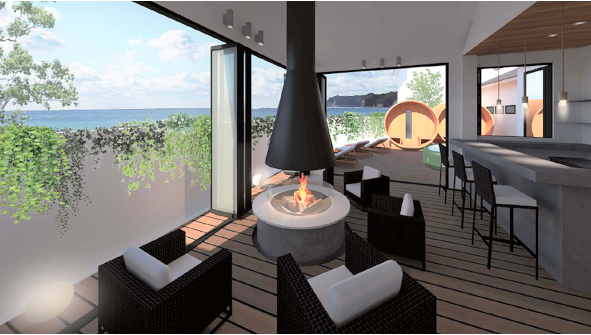 「セトノウツツ」バー、サウナスペース（イメージ）