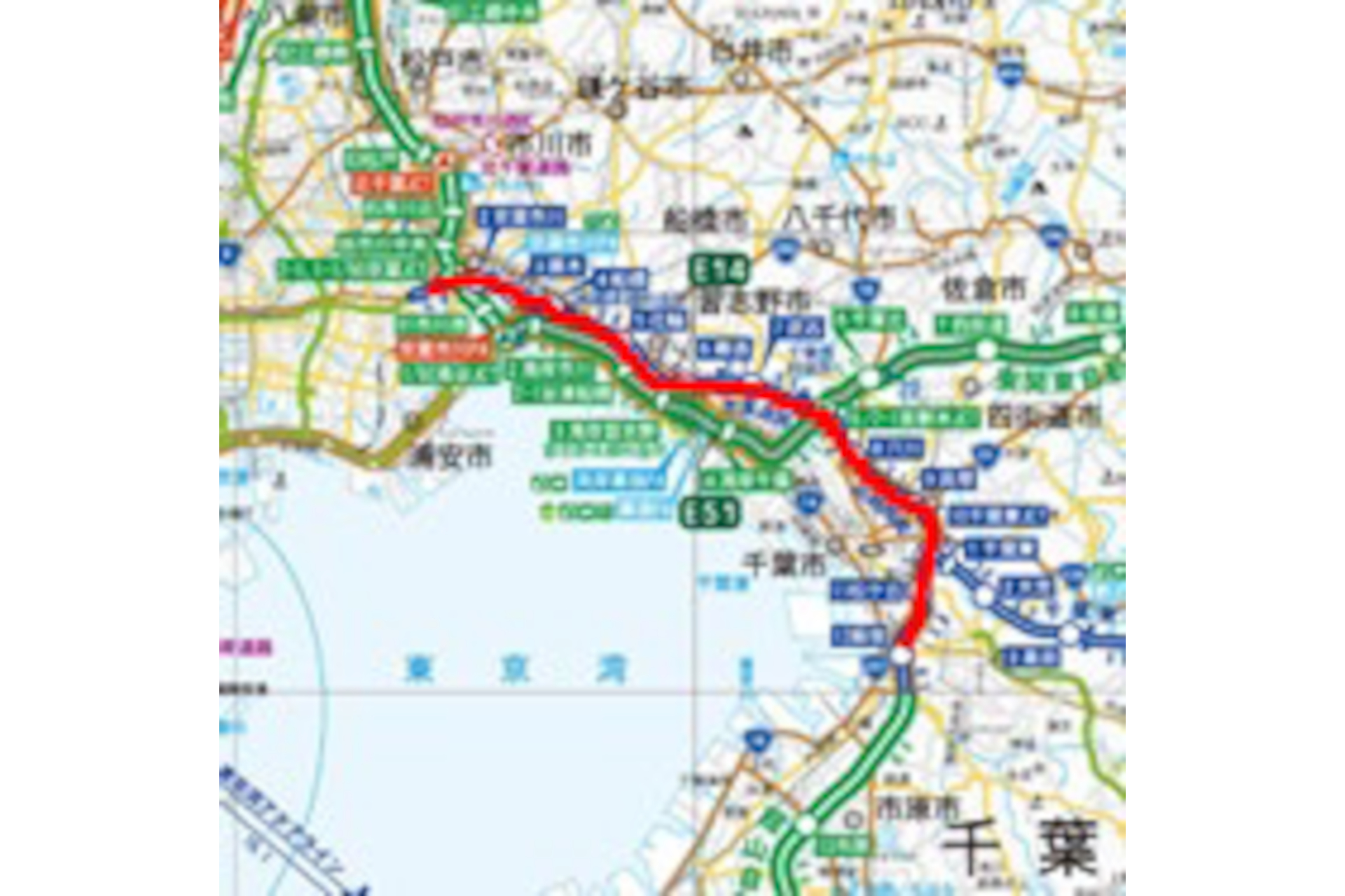 京葉道路の位置図