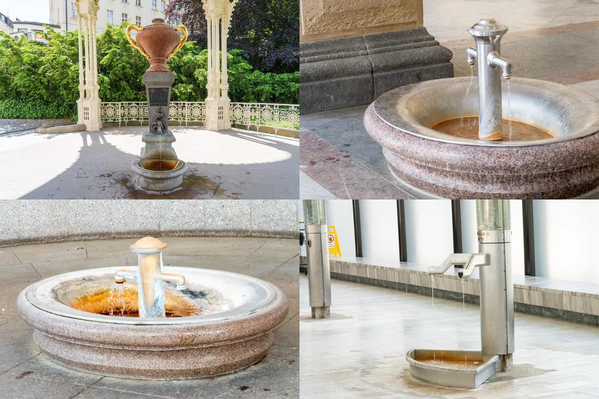 街なかに12か所もある源泉。カルロヴィ・ヴァリの温泉は消化器系疾患や糖尿病などに効果があります