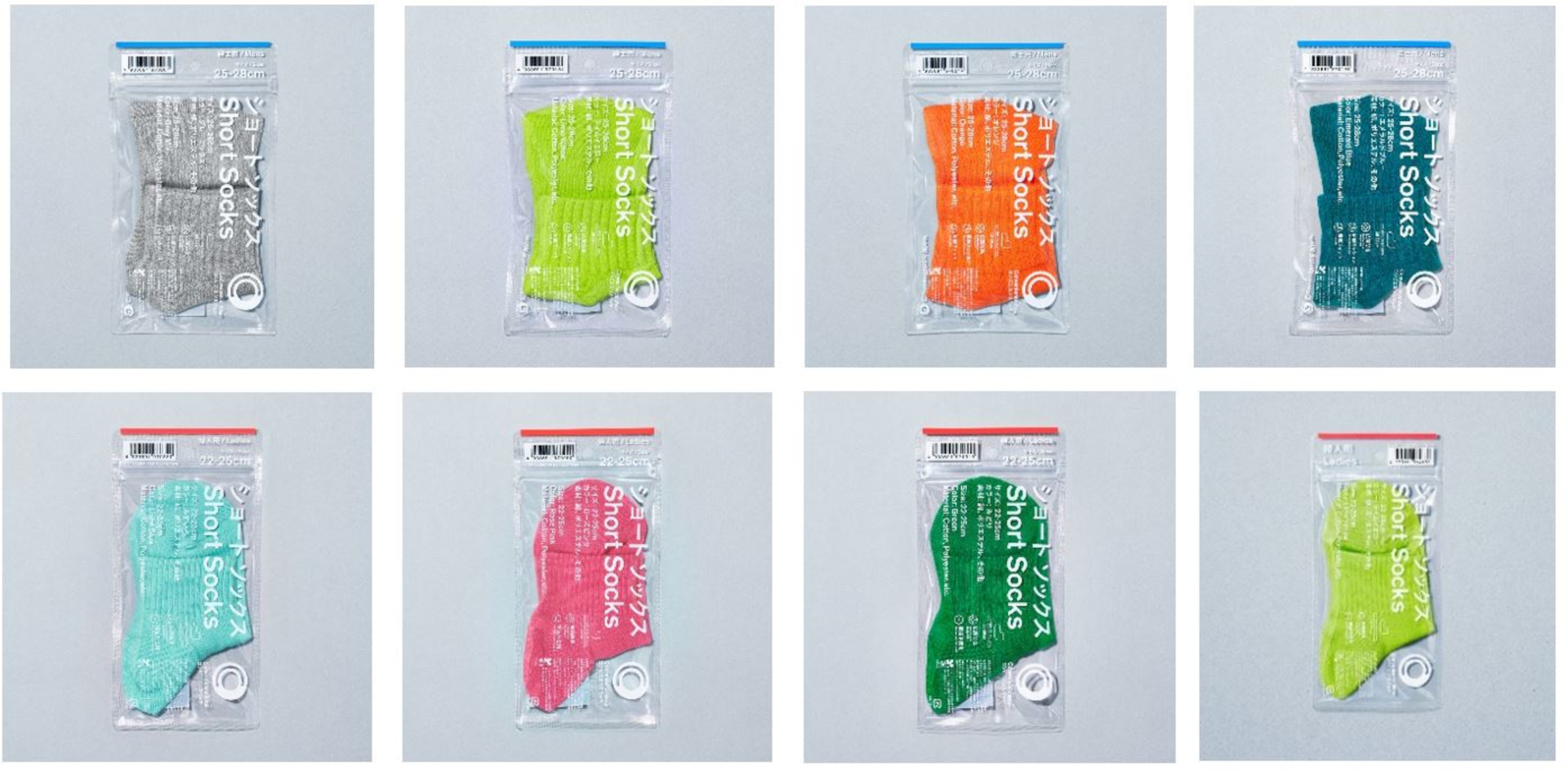 つま先とかかとに補強糸を使用し耐久性を高めたショートソックス。抗菌防臭加工でニオイにくい