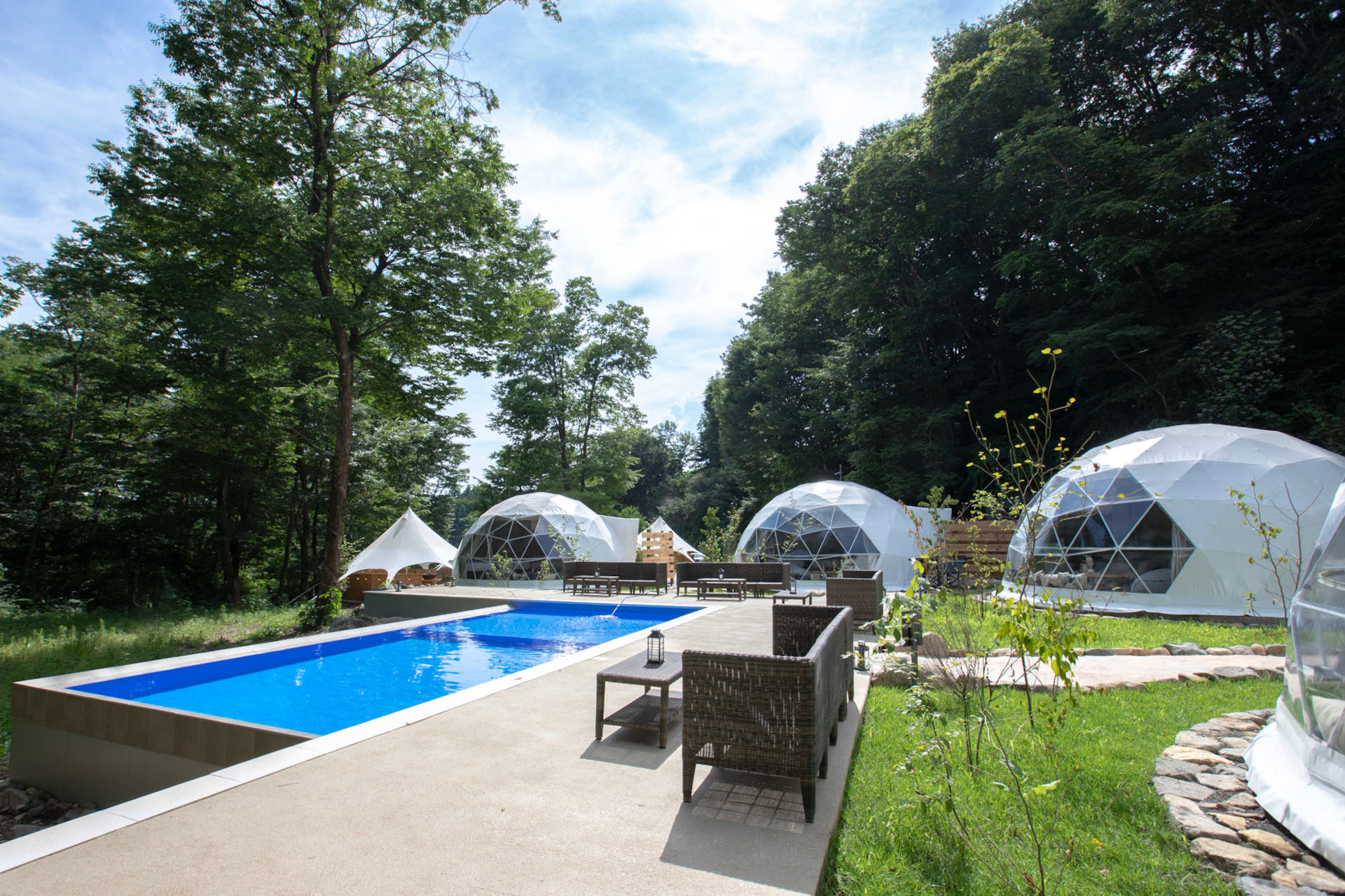 「THE FIVE RIVERS FINE GLAMPING 群馬しらさわ」（写真）と「＋RIVERPOOL FINE GLAMPING 埼玉ちちぶ」が今秋オープン