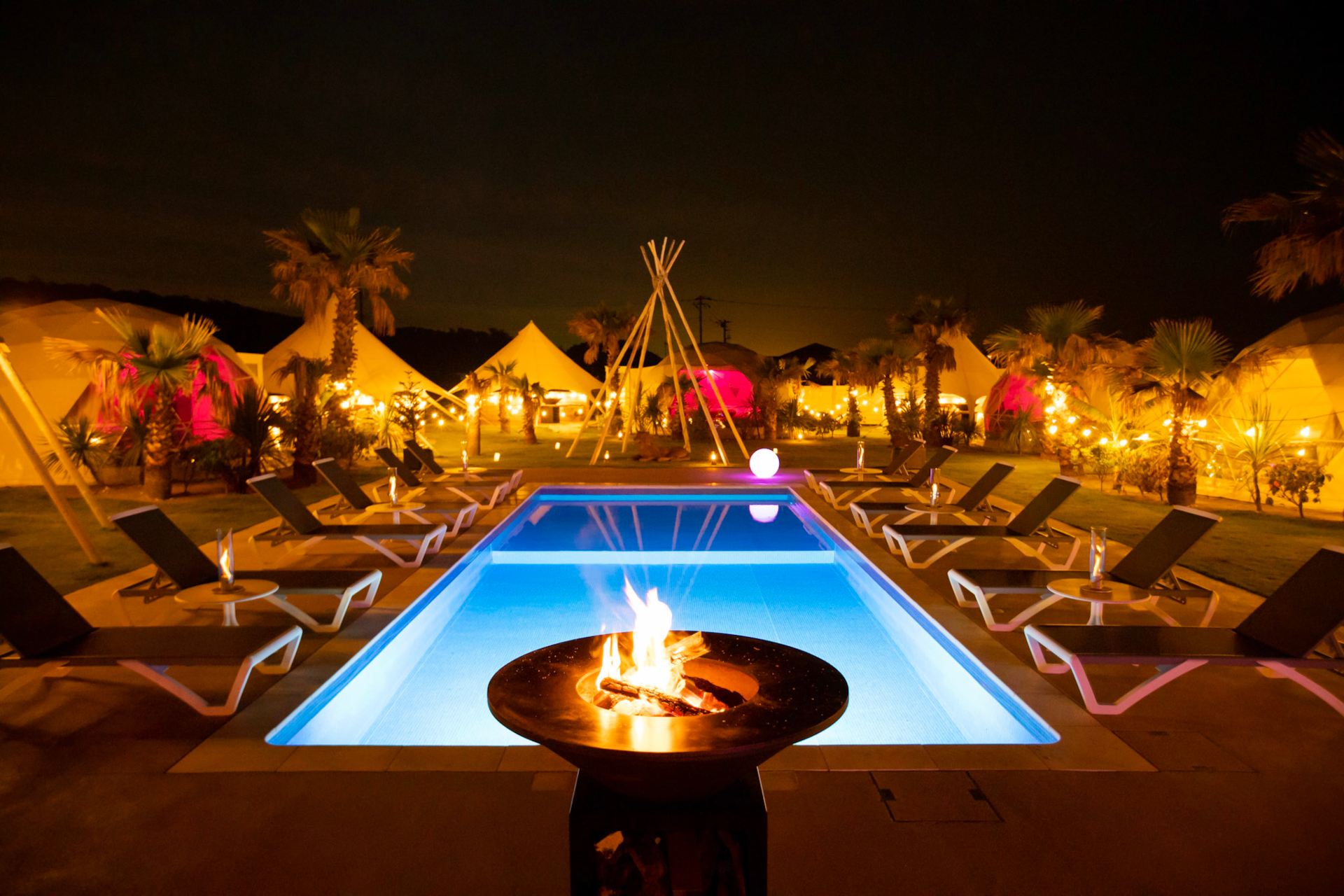 「EAST COAST FINE GLAMPING 茨城ひたちなか」のナイトビュー