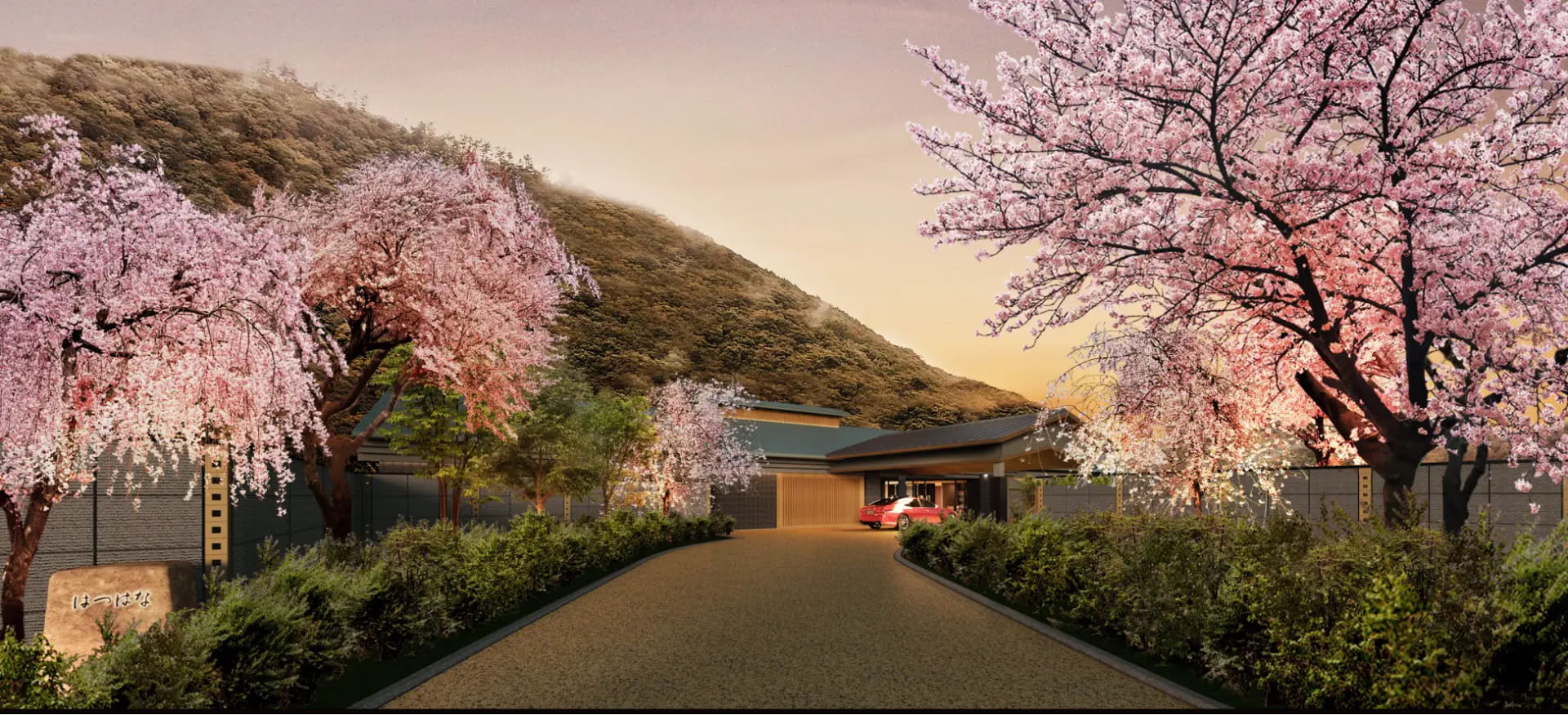 エントランスへの桜並木