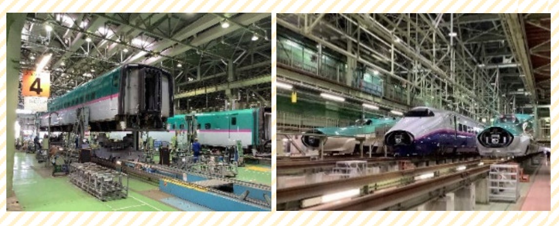 新幹線の車両基地を見学