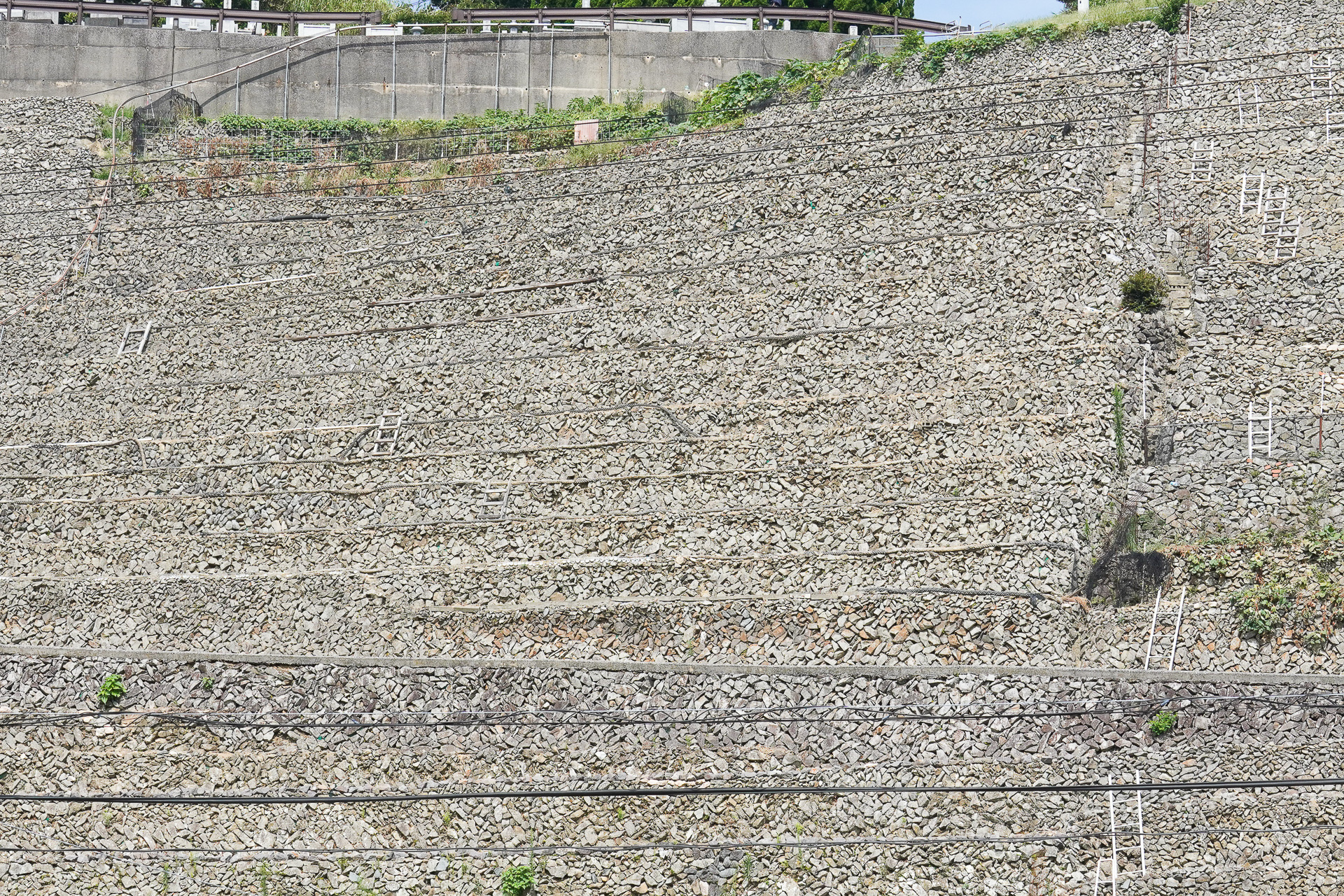 段畑の石積みに圧倒される