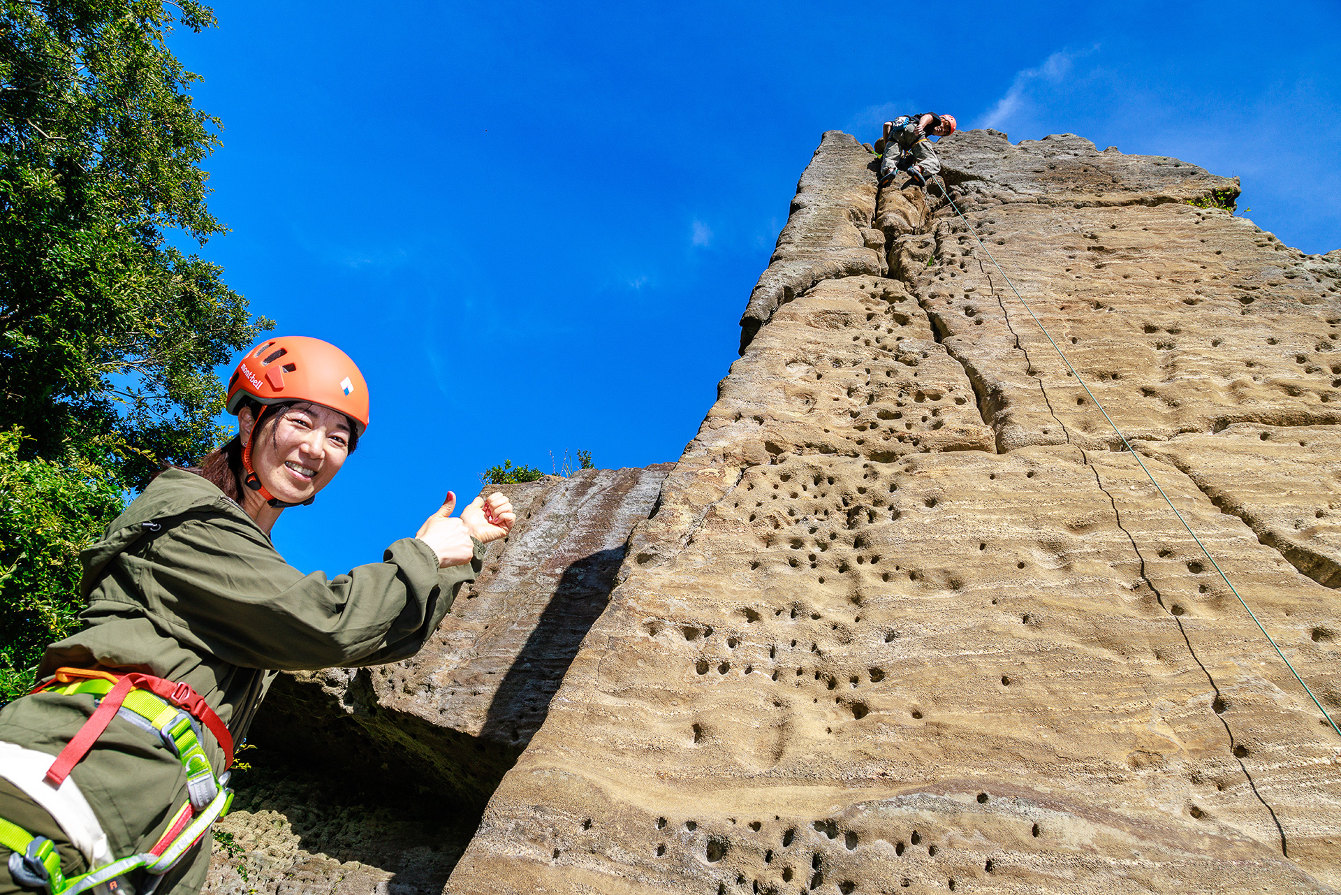 端からは難なく登っているように見える山田さん。さすが経験者！