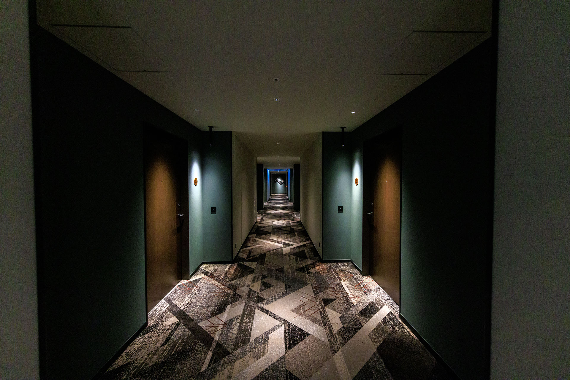 客室通路には厚手の絨毯が敷き詰められている