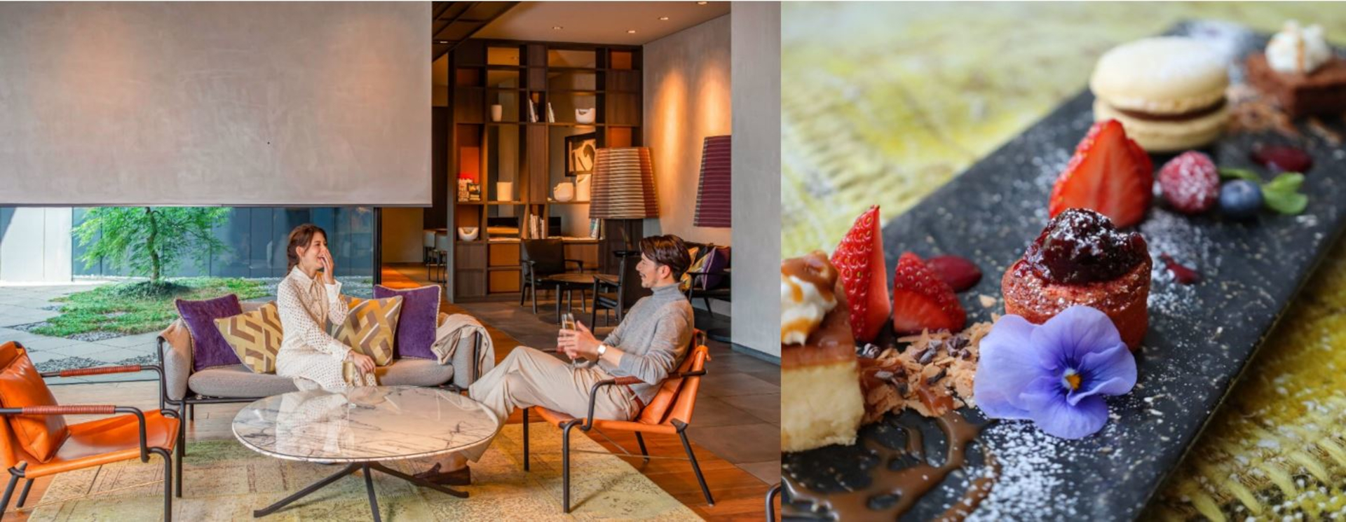 プランには「エグゼクティブラウンジアクセス」付き。ドリンクやデザート、タパス、カクテルなど時間に応じてサービス