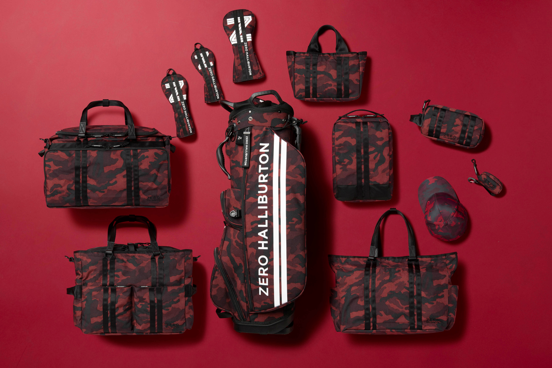 ゼロハリバートンのゴルフコレクション「コーデュラシリーズ」に新色レッドカモ登場