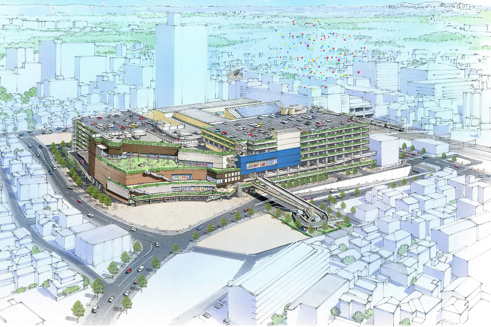 所沢駅西口開発計画の完成予想イメージパース（西武グループ提供）