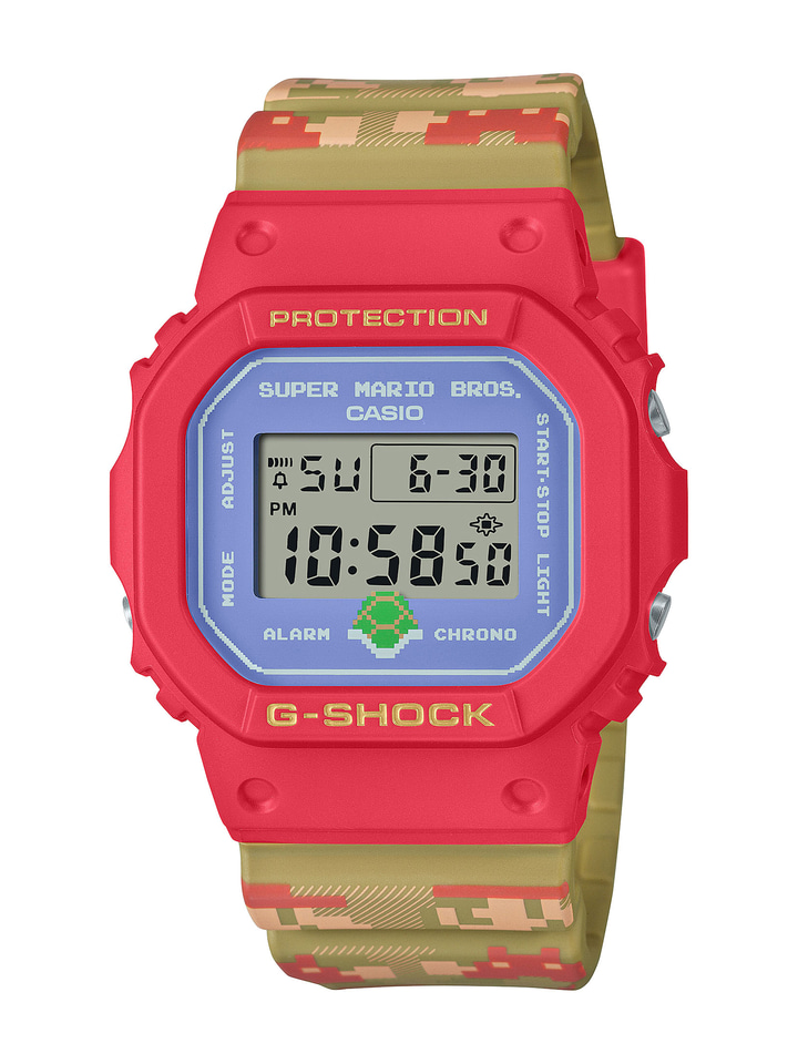 G-SHOCKから「スーパーマリオブラザーズ」デザイン。マリオがステージ